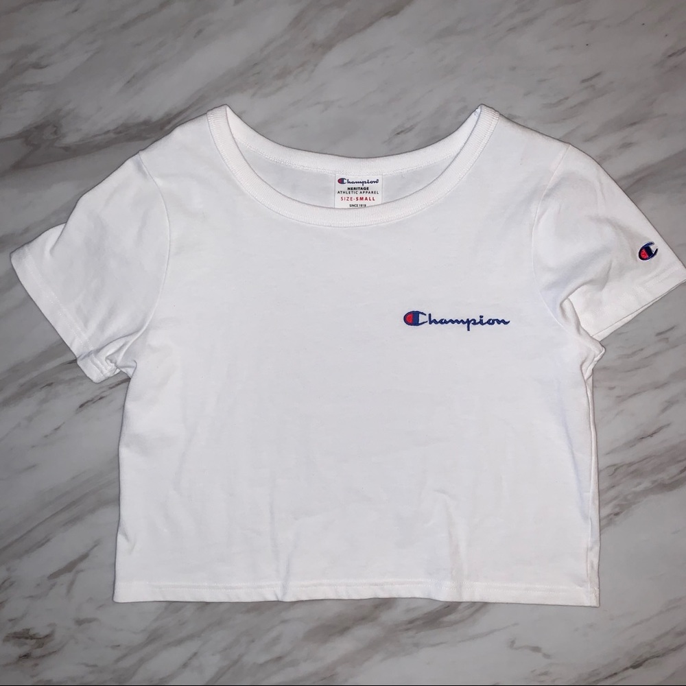 White Champion Crop Top (Small)